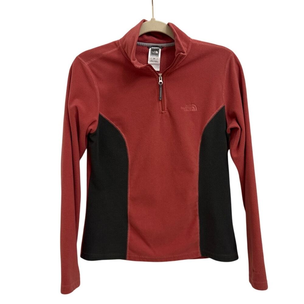 The North Face Coral Gray Quarter Zip Fleece Pullover Sweatshirt Women's Small